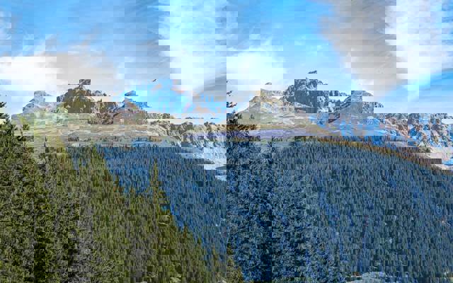 Panorama con impianto solare sulla cresta tra Prättigauerstrasse e Davoserstrasse sopra la foresta.