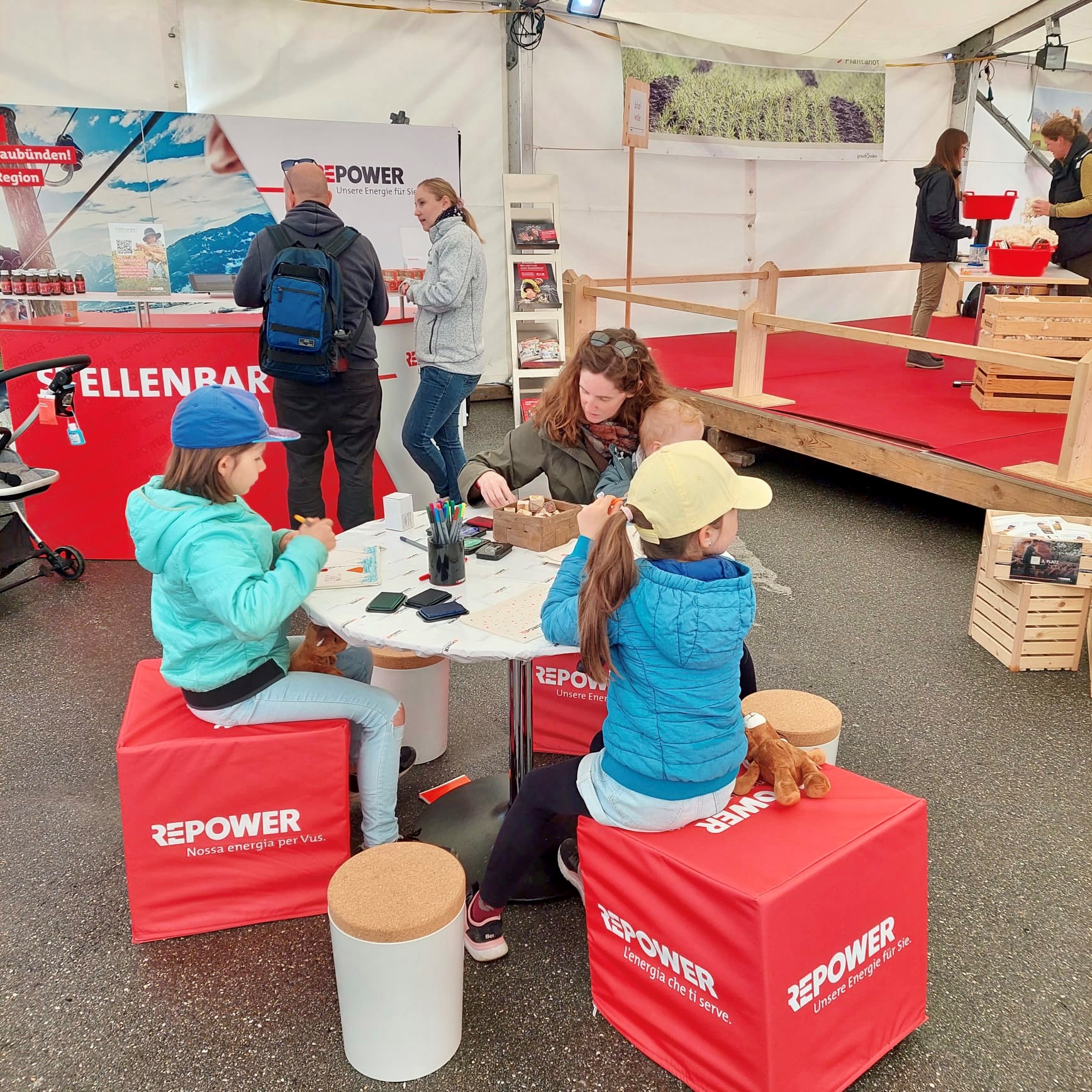 Stand von Repower an der Agrischa in Ilanz