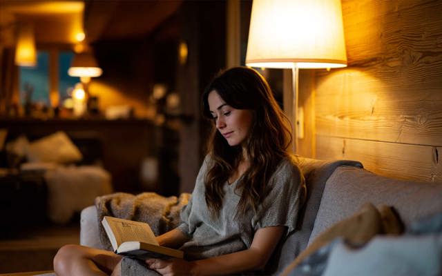 Eine junge Frau liest ein Buch